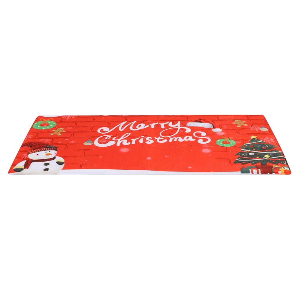 Christmas Door Mat Floor Rugs Santa Snowman Pattern Doormat Flannel Bath Absorbent Mats Home Decor