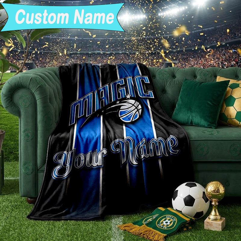 Custom Name Blanket Orlando Basketball Team Blanket Bedding Blanket for Travel, Camping, Living Rooms, Offices, Sofas, Fan Christmas Gift