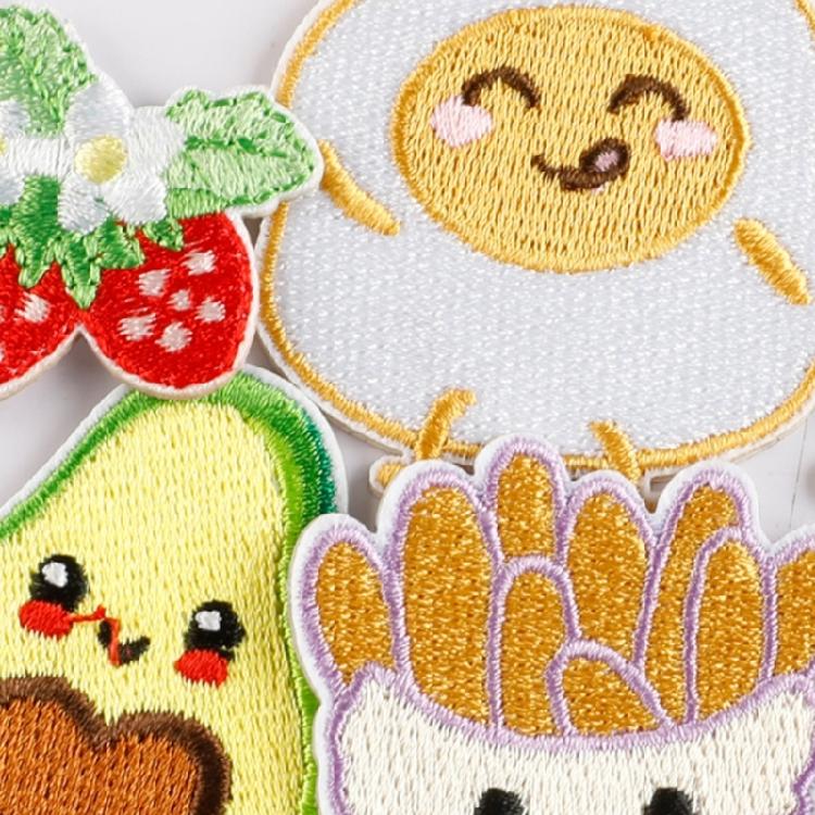 6 Pcs French Fries Applique Patches Lovely Peach Iron On Patches Embroidered Patches Repair Patches Sew On Patches