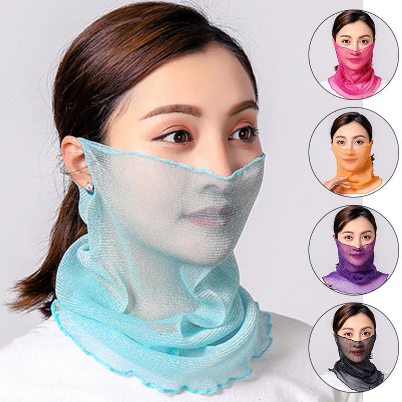 Buy 1PC Sun Proof Scarf Reusable Chiffon Face Mask Hanging Ear