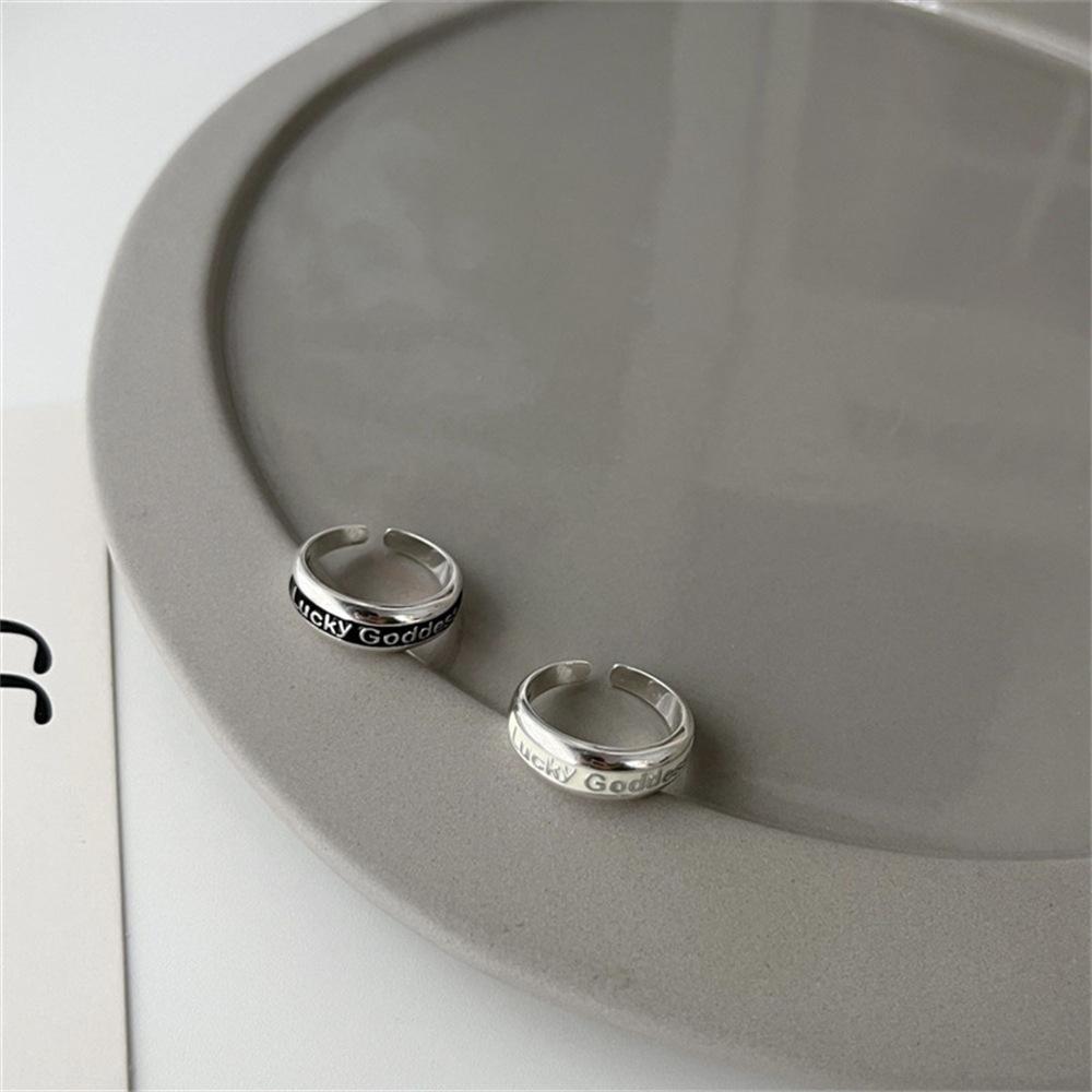 Korean Version of Lucky God English Letter Ring Does Not Fade Drip Glaze Index Finger Ring Ring