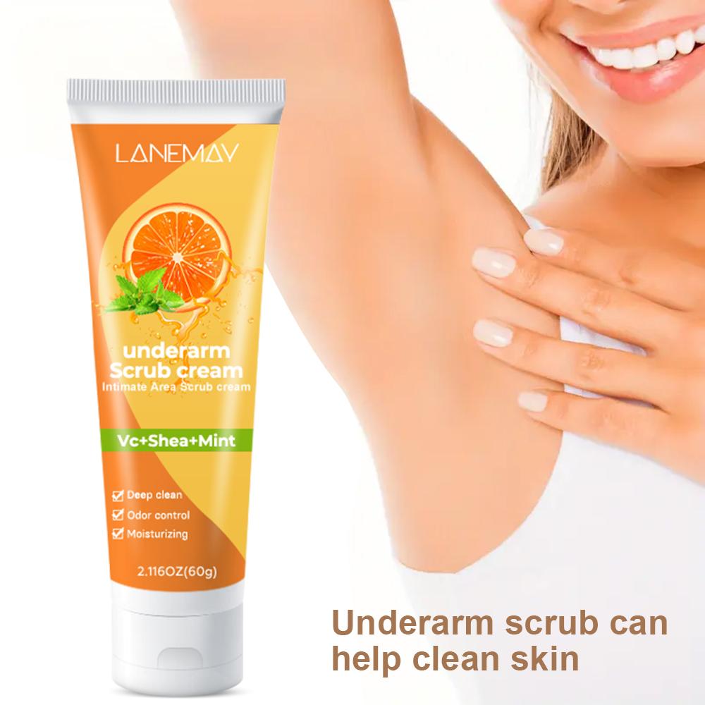 Underarm Scrub Cream-Hydrating and Exfoliating Scrub for Nourishing Essential Body Care-Suitable For All Skin Types,60g