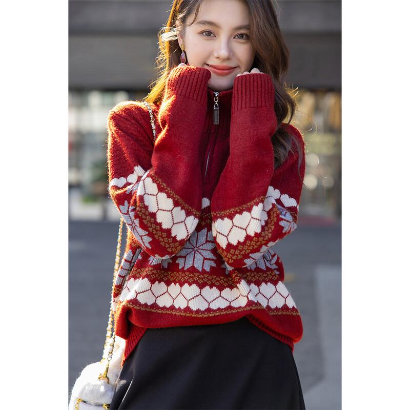 

Mocana Women s Urban Casual Zip-Up Knit Sweater MKNJD3095 One Size