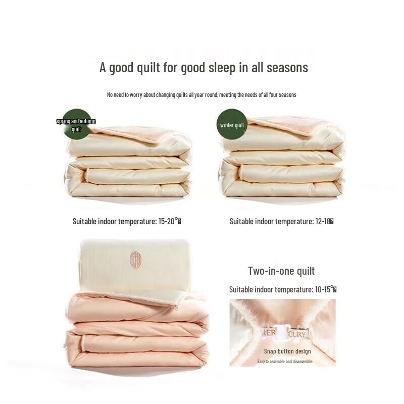 Mercury Home Textiles Embroidered Organic Tussah Silk All-Season Quilt