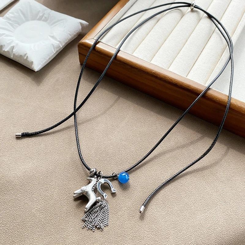 New Arrive Pony Long Necklace Light Luxury Design Versatile Accessory for Women Gift For Birthday Choker Chain