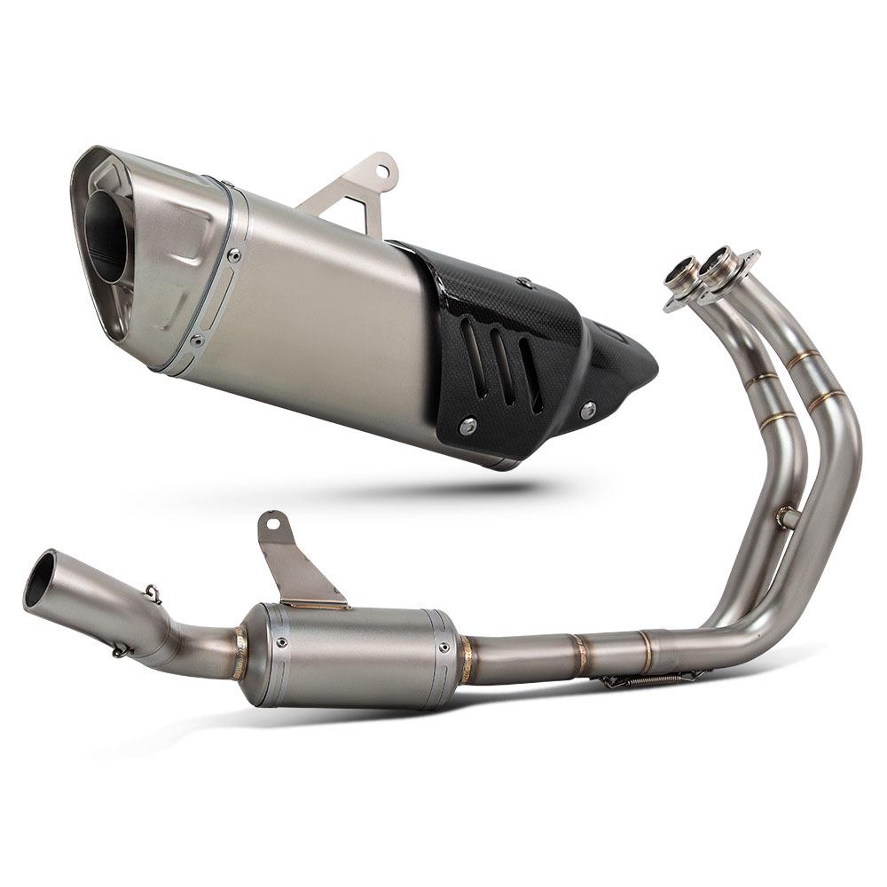 

Yamaha R7 Motorcycle Stainless Exhaust System with Carbon Fiber Heat Shield (21-25 Years Compatible)