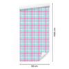 Pink and blue celadon and lavender checkered wallpaper 50x1000