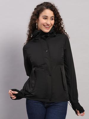 Women Hood Full Sleeve Jacket