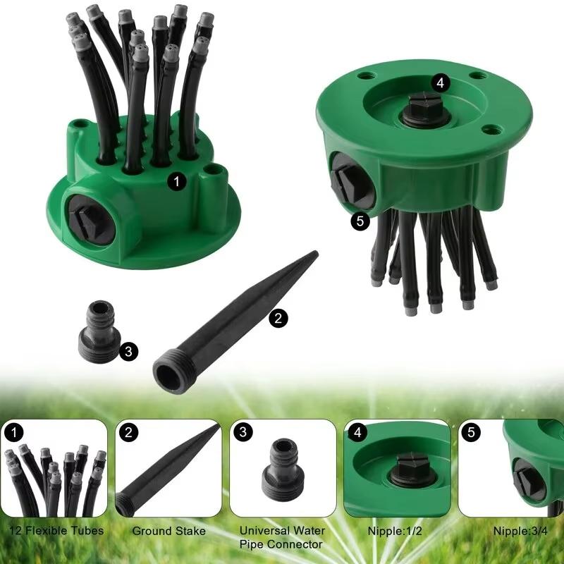 Degree Automatic Garden Sprinklers Watering Grass Lawn Rotary Nozzle Rotating Water Sprinkler System Garden Supplies Spr