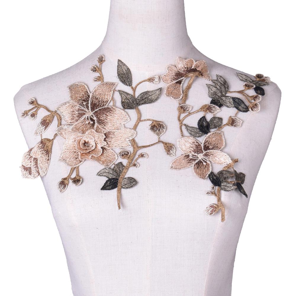 

1 комплект коричневых цветочных вышитых нашивок для ремонта