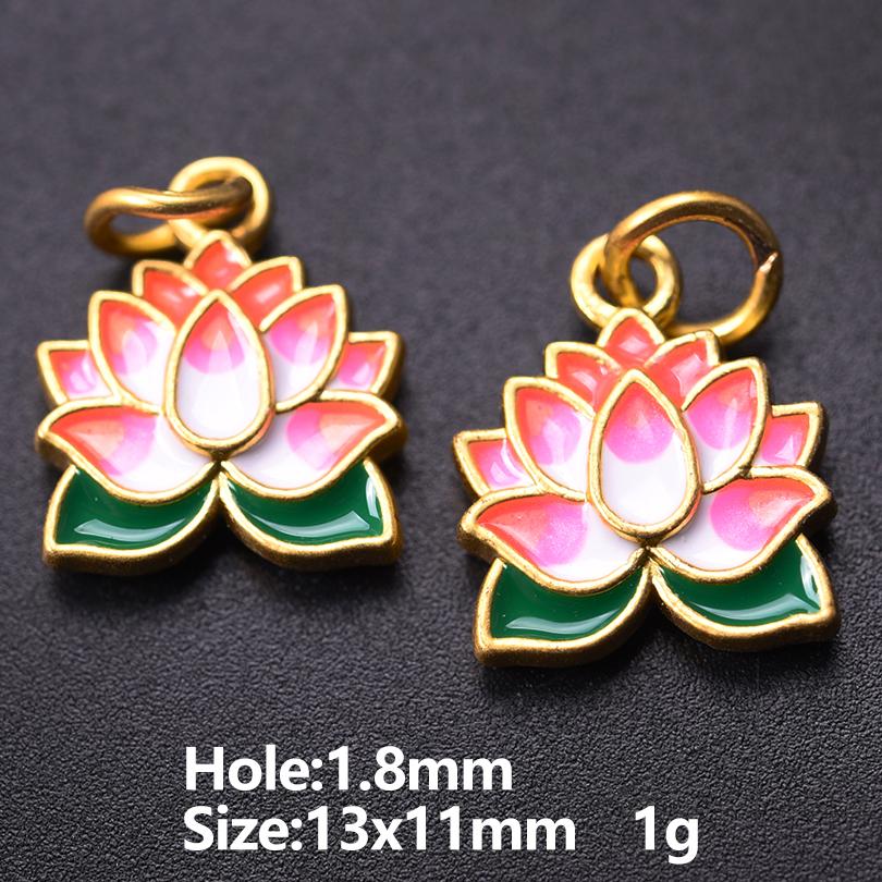 

16pcs/Lot Mixed Plant Flower Enamel Charms For Jewelry Making Supplies Gold Color Sunflower Tulip Pendant DIY Bracelets Necklace