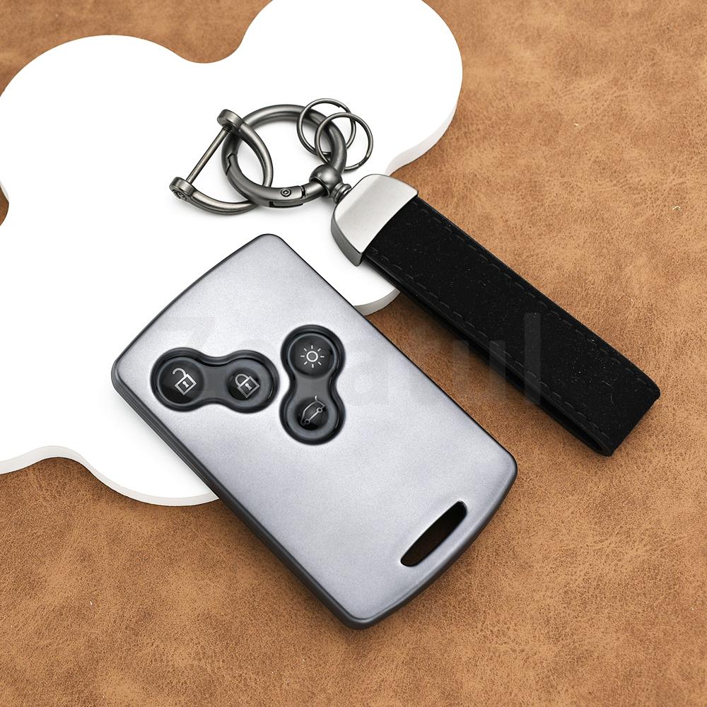 4 Tasten TPU Fernbedienung Schlüsselanhänger Auto Schlüsselhülle Abdeckung Keyless Für Renault Fluence Zoe Scenic Captur Card Clio Laguna Koleos Megane black