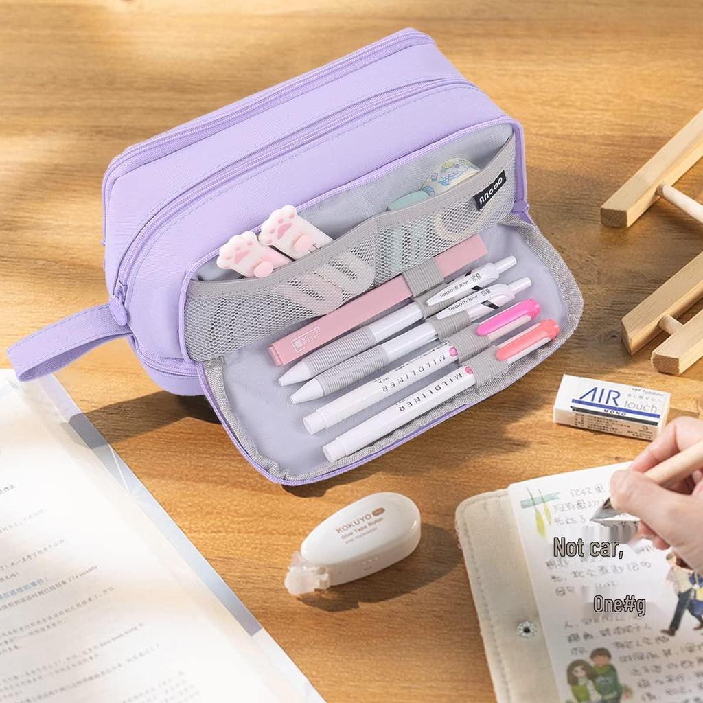 Dual-Compartment Large Capacity Student Pencil Case