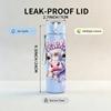 1PC Flower Cow Cute Animal Portrait 750ml Color Plastic Sports Water Bottle Leakproof Flip Straw Lid Suitable for Sports Office Home Use