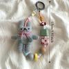Short Bracelet Rabbit Phone Strap Bag Charm Beaded Phone Chain Mobile Phone Lanyard  Bag Keychains