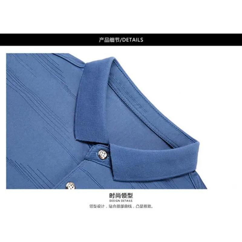 Long-sleeved T-shirt Men's Mercerized Cotton Pocket Polo Shirt Middle-aged Dad Shirt Thin Loose Top