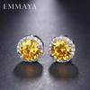 EMMAYA Damen Silber-Gold CZ Stein Durchgestochener Steckerohrringe Runde Form Kleiner Ohrring Schmuck Charms