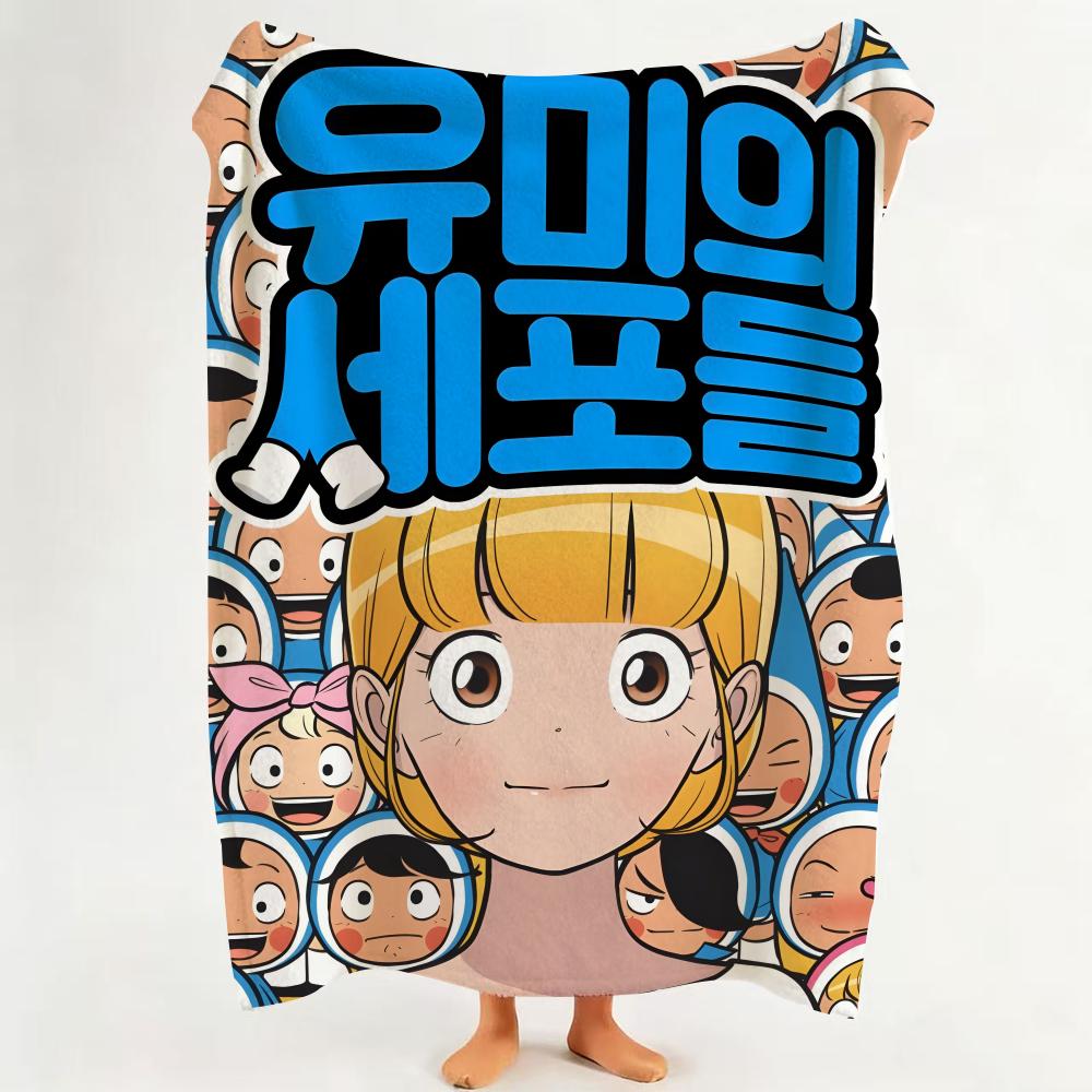 Comic Y Yumi's C Cells Throw Flannel Throw Blanket Suitable for Sofa Living Room Bedroom