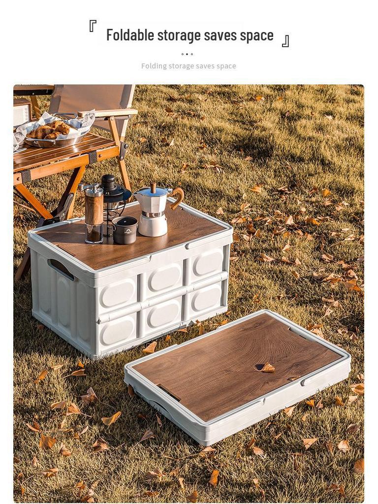 Outdoor Camping Truhe mit Holzdeckel und Griff