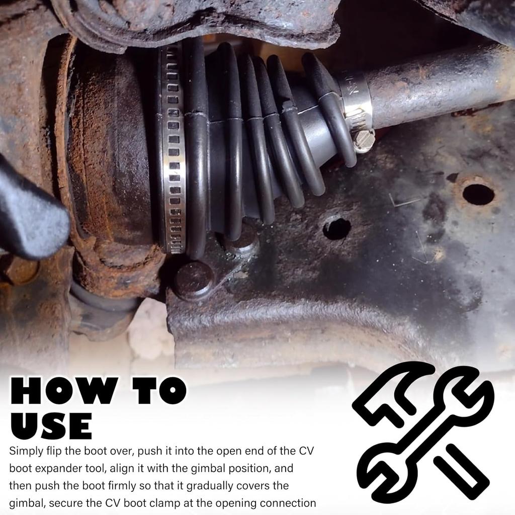 2 Stück Faltenbalg Reparaturset Mit Spreizer Werkzeug Und Klemmen,Silikon Manschette Reparaturset Für 2,32" 2,86" 3,46" Bremssättel,Universelle Spurstangenkappe Für