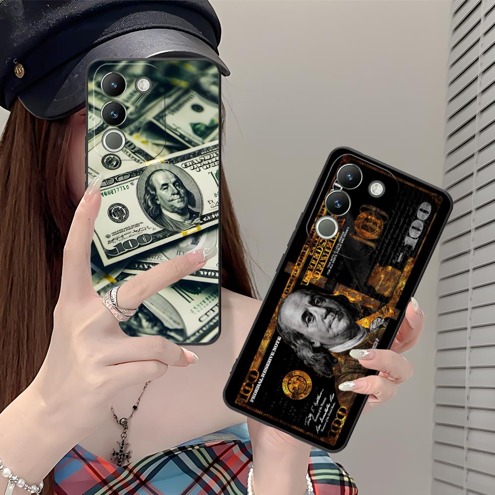 USD Dollar Matte TPU Mobile Phone Case for VIVO V60 V50 V40 V30 V29 V27 V25 V23 Pro Lite 5G Colorful Printing Cover