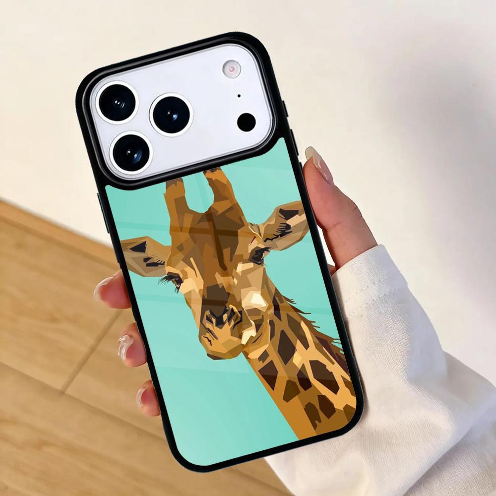 Giraffe Anime Cute Mobile Phone Case for IPhone 17 AIR 16pro Max 15 14 13 12 11 Bumper Cover