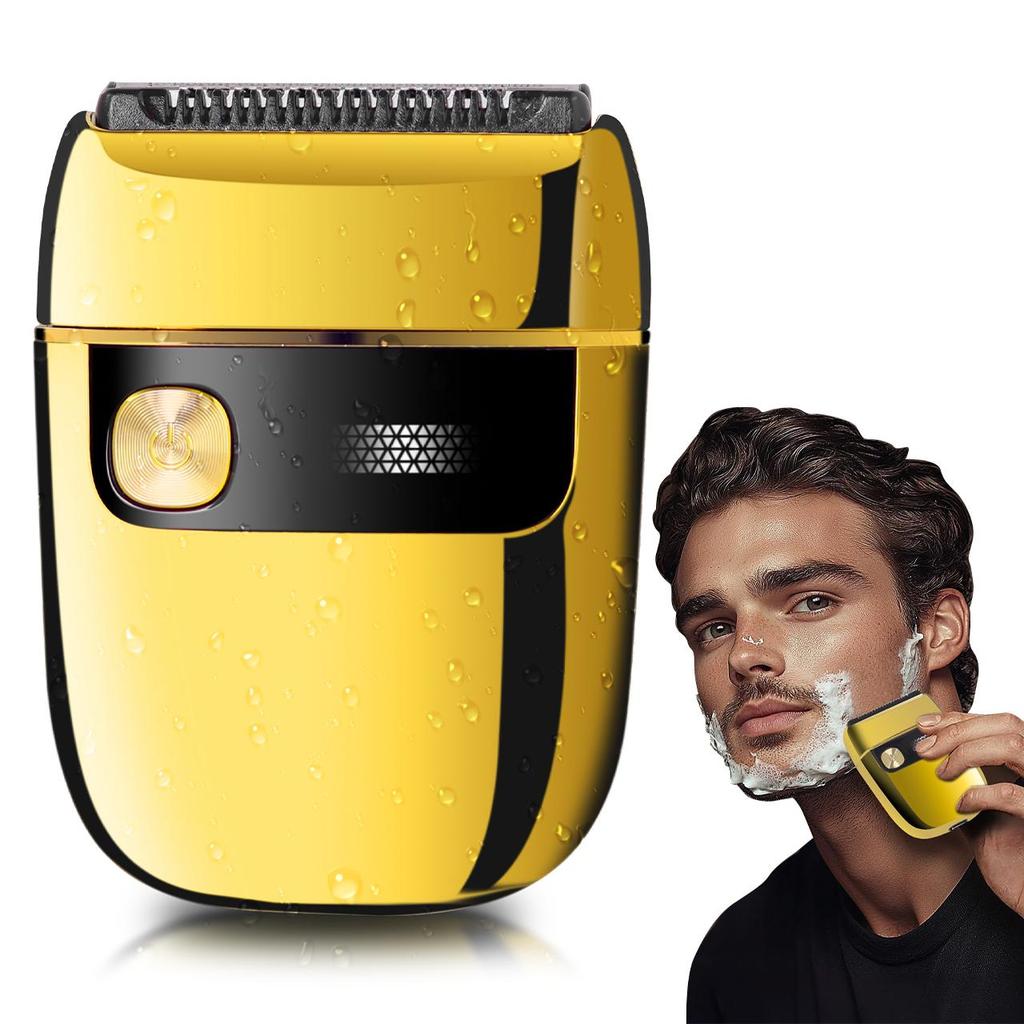 Hatteker Men's Portable Electric Shaver - Single Blade Compact Beard Trimmer with Whitening Function IPX5 Waterproof