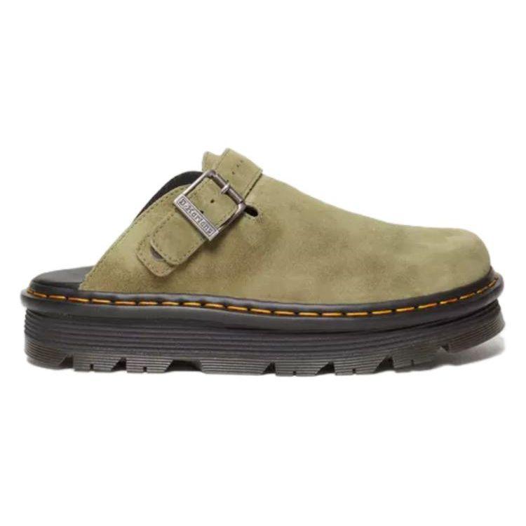 Dr. Martens Zebzag Suede Slingback Platform Mule Muted Olive Unisex Sneakers 31657357