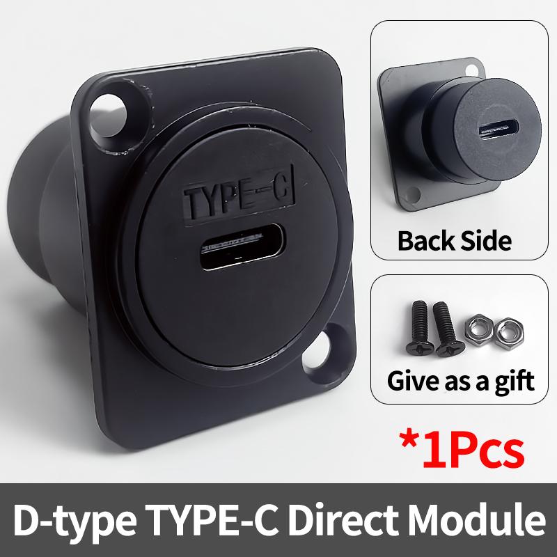 D-Type Panel Mount RJ45 Socket – CAT5e / CAT6 Ethernet Network Connector for Industrial Enclosure, Server Rack & Wall Box Wiring