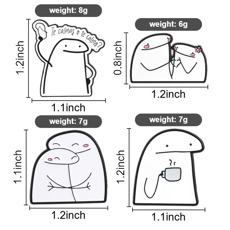 Flork Meme Enamel Pins Funny Sarcasm Cartoon Brooches Cute Humorous Spanish Quotes Lapel Badges Jewelry Gift for Friends