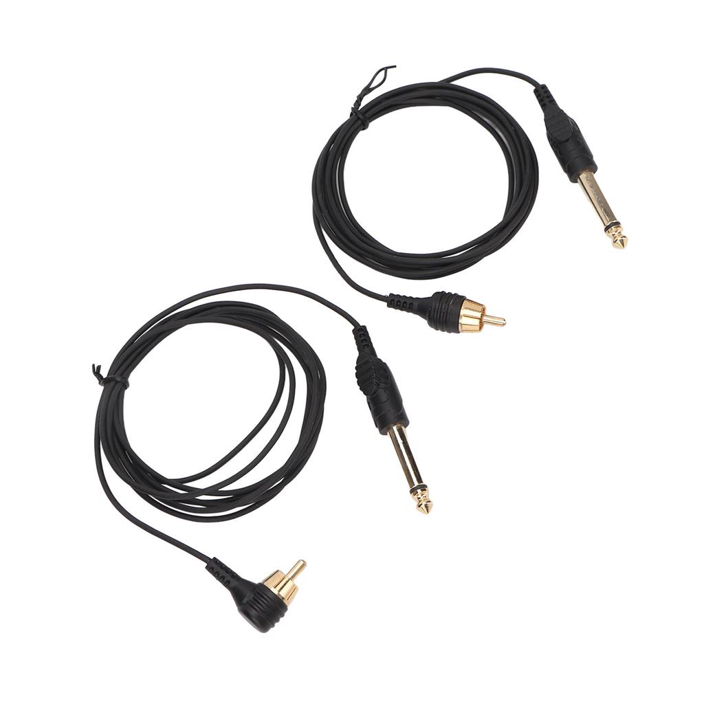 2pcs 6.2ft Tattoo Clip Cord Fully Compatible Heat Resistance Flexible Safe Straight Elbow RCA Tattoo Clip Cord