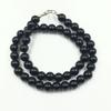 8mm Prírodný Čierny Turmalín Drahokam Okrúhle Korálky Šperky Ručne Vyrábaný Čierny Kameň Náhrdelník 17-20" Pekné Korálky Choker Pre Ženy 8BN-95