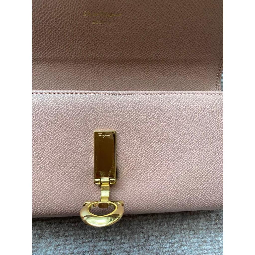 Used Salvatore Ferragamo Gancini Long Wallet Leather 