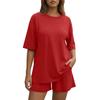 Women's Loose And Fashionable  Casual Short Sleeved Shorts Two-piece Set