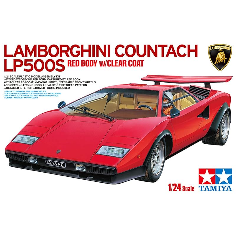 Tamiya 1/24 Scale Special Project Product Lamborghini Countach LP500S (Clear Coat Red Body) Plastic Model 25419