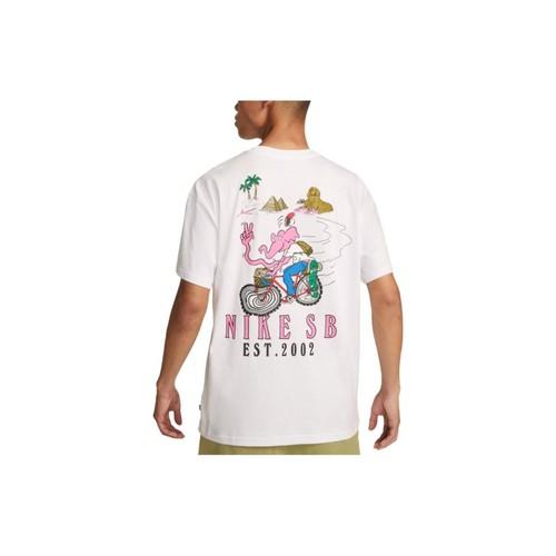 Nike Sports Lifestyle Series White T-Shirt with Cartoon Graphic on the Back Men