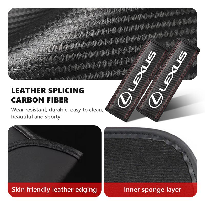 YOM1 Car Seat Safety Belts Shoulder Cover Leather Soft Pad For Lexus RX350 IS300 ES250 ES200 ES330 ES350 IS250 GS300 CT200H