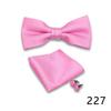 Men's Formal Bow Tie and Pocket Square Set for Banquets and Weddings, with Lapel Flower.