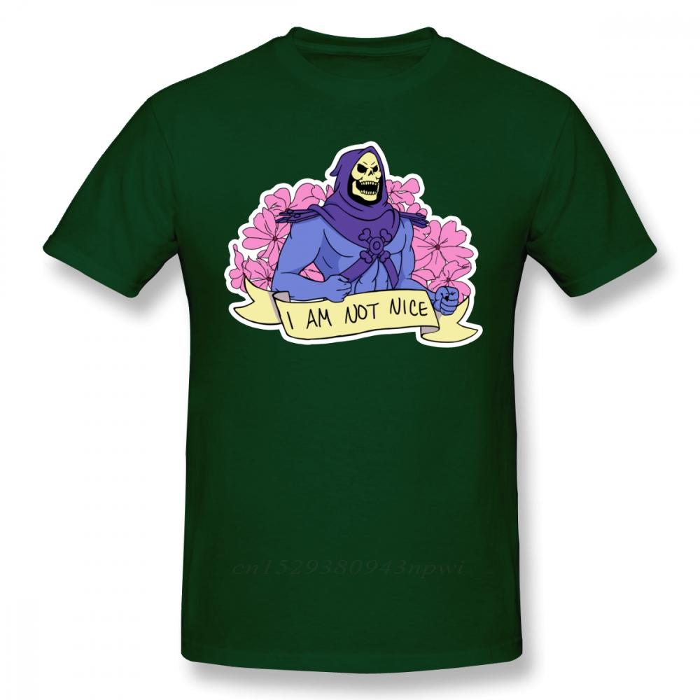 Skeletor T Shirt I AM NOT NICE TShirt Printed Man Tee Shirt Oversize 100 Cotton Cute Summer Short Sleeve Tshirt