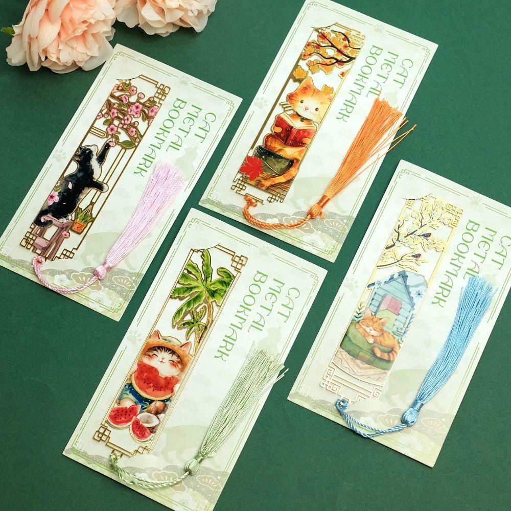 Metal Metal Hollow Bookmark With Tassel Book Page Marker Creative Book Page Holder Book Lovers