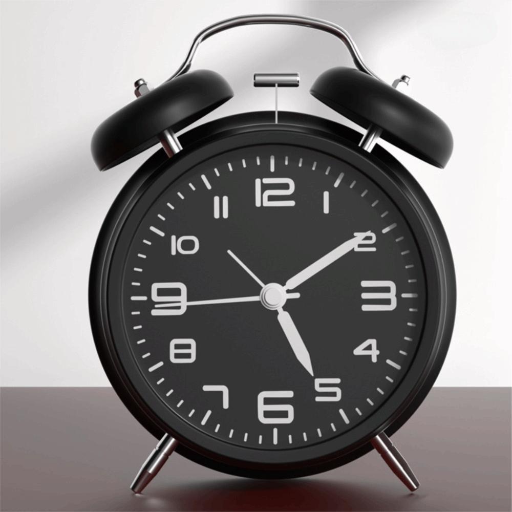 Metal Frame Silent Twin Bell Loud Alarm Clock Luminous Table Clock Student Alarm Clock  Living Room