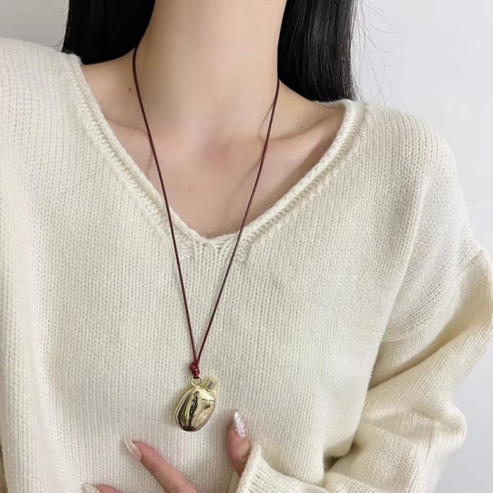 Metal Kettle Pendant Necklace Long Women Necklace New Sweater Chain  Jewelry Accessories