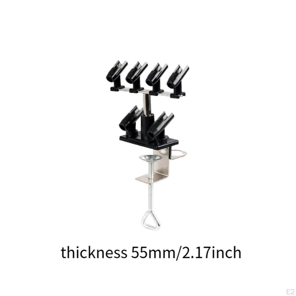 Airbrush Clamp on Holder, Air Brush Station for Garage or Workspace Hold 6 Pens Accessories