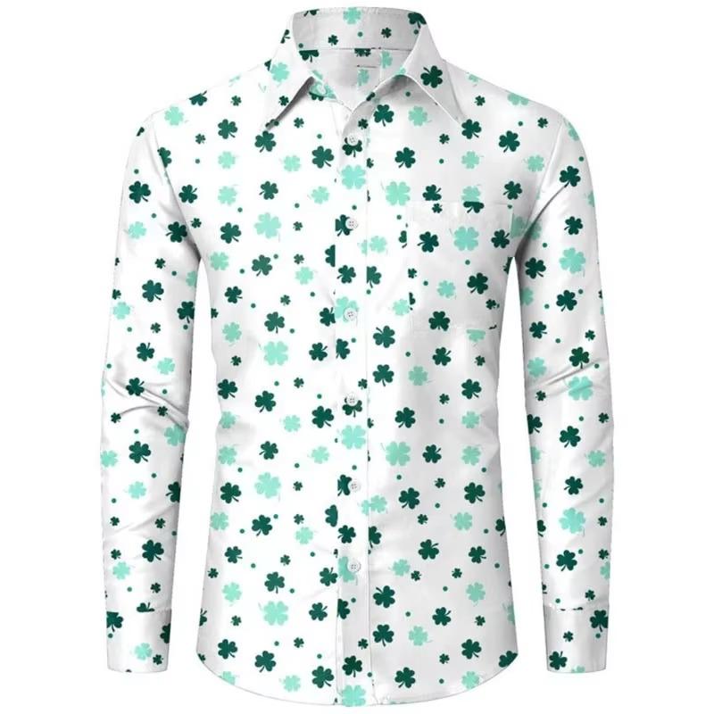 Men's Shirt Pattern Shirt 3D Printed Shirt Outdoor Street Long Sleeved V-Neck Clothing Fashion Designer Casual and Comfortable