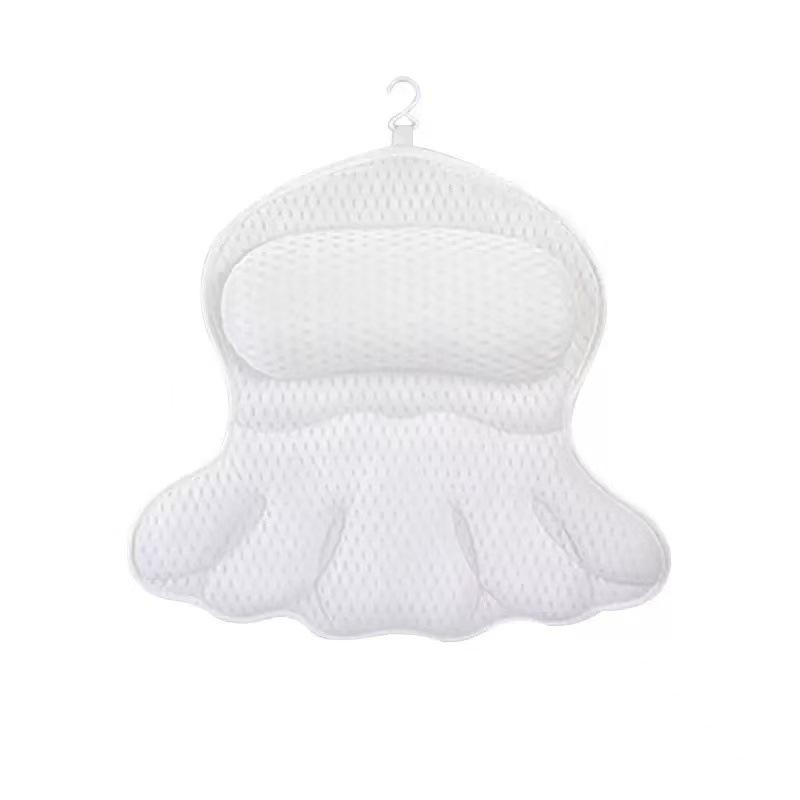 

Machine Washable 3D Mesh Butterfly-Shaped Bathtub Pillow with Suction Cup Headrest