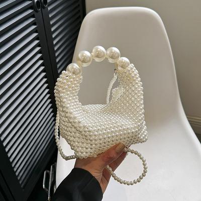 Bags Summer Fairy Bag 2025 New Xiaoxiangfeng Pearl Chain Douyin Same Shoulder Crossbody Woven Bag