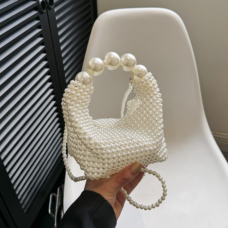 Bags Summer Fairy Bag 2025 New Xiaoxiangfeng Pearl Chain Douyin Same Shoulder Crossbody Woven Bag