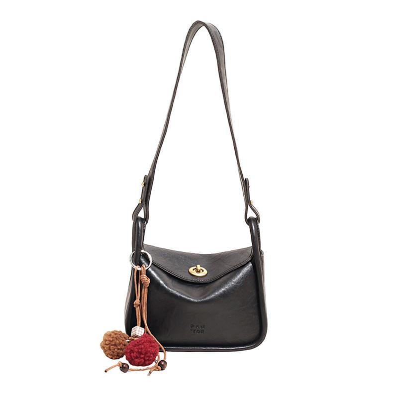 IELGY Ladies Messenger Bag Retro Soft Leather Pillow Bag Autumn Winter Simple Commuter