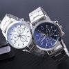Men Dress Watch Analog Quartz Watch with Three Sub-Dials Stainless Steel Wristwatch for Husband Boyfriend Father Business Date