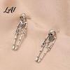 Vintage Metal Texture Skull Earrings 2Pcs Skeleton for Women Gothic Alloy Drop Earrings Hypoallergenic Punk Edgy Statement Jewelry Women Dangle